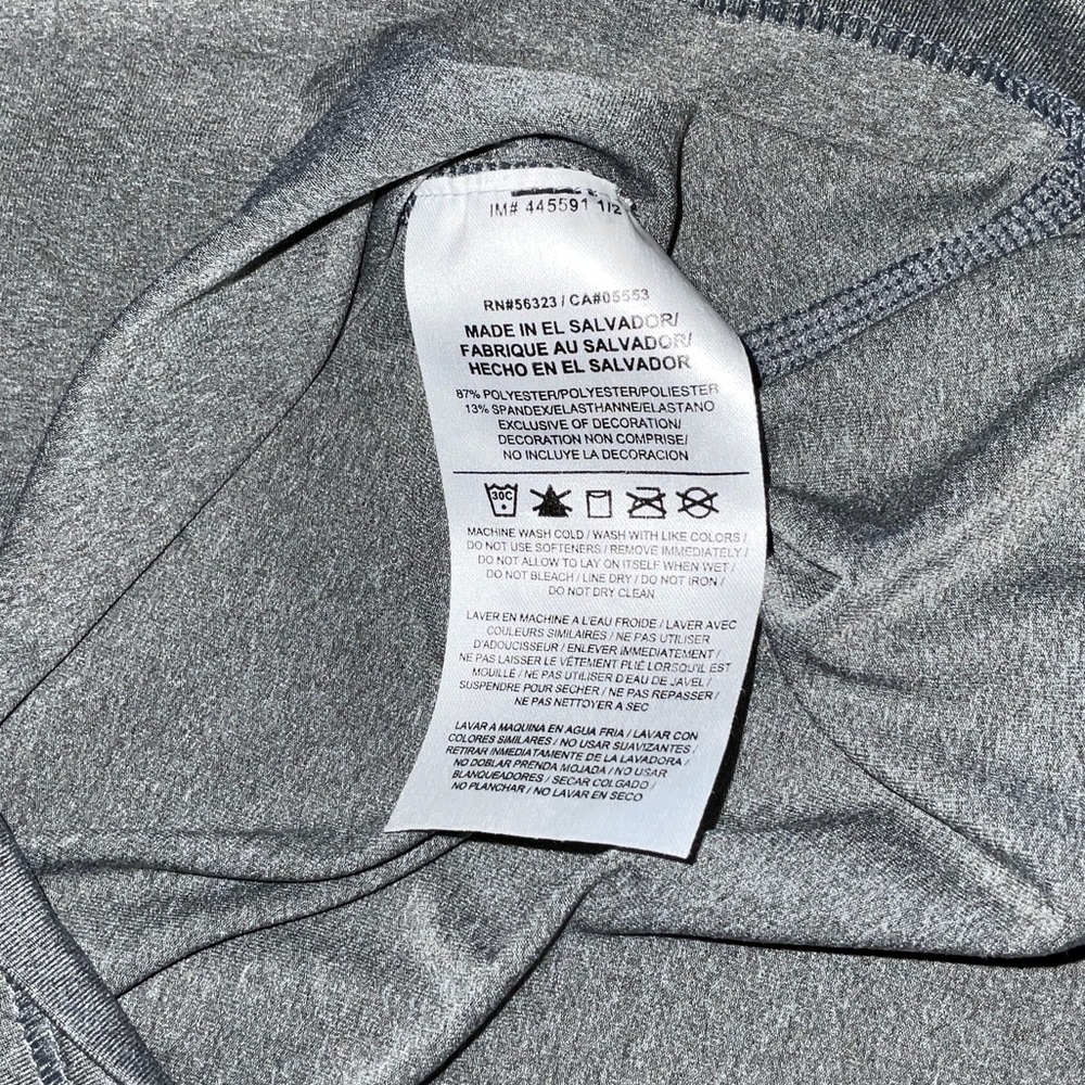 Nike Pro Women's Long Sleeve V-Neck Top - Light Gray with Black Swoosh - Picture 4 of 7